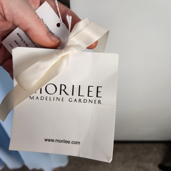 Morilee Madeline Gardner Sky Blue Chiffon Bridesmaid Dress Gown Size 14 #0394 - Picture 11 of 13